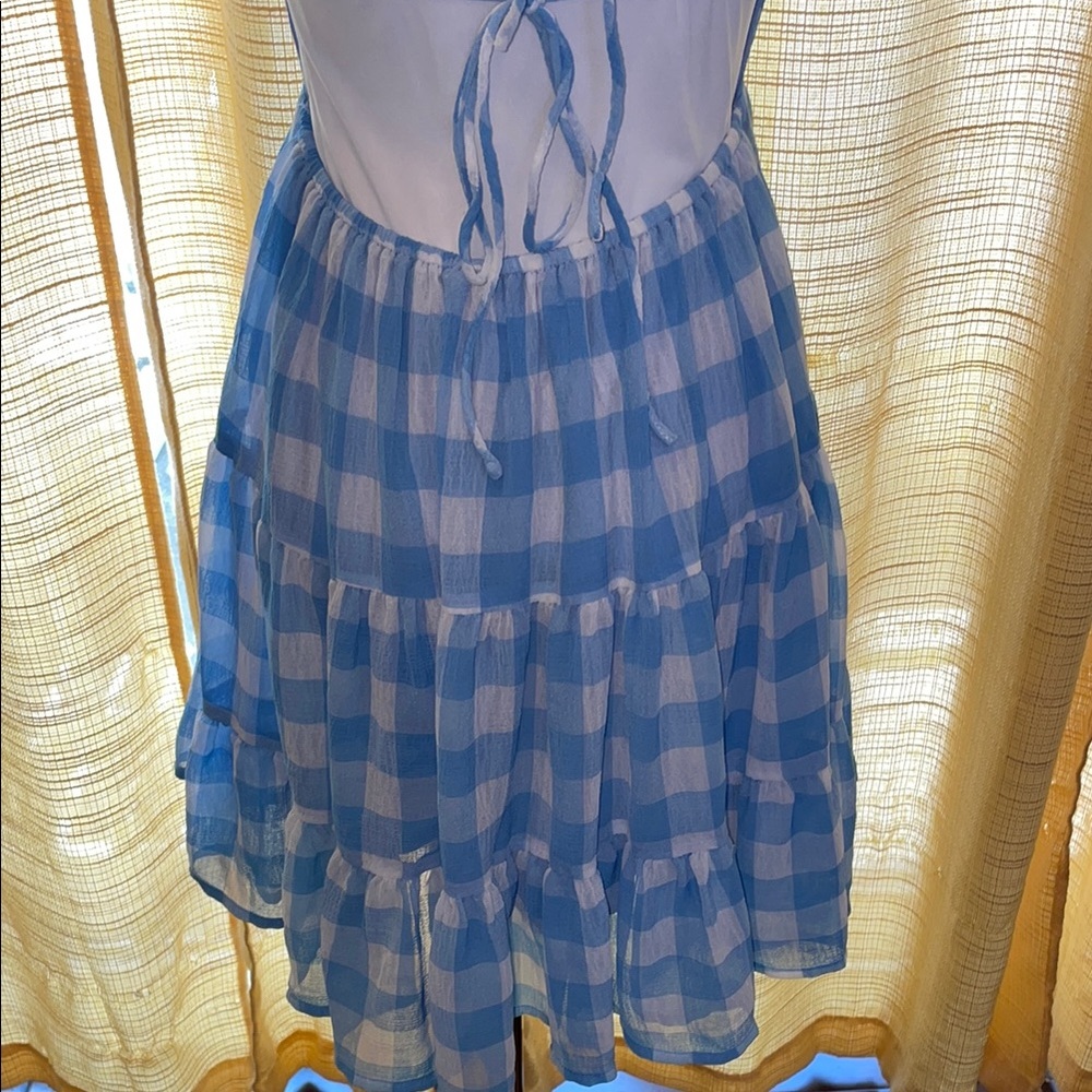 Princess Polly Blue and White Checkered Backless Dress - Picture 8 of 11